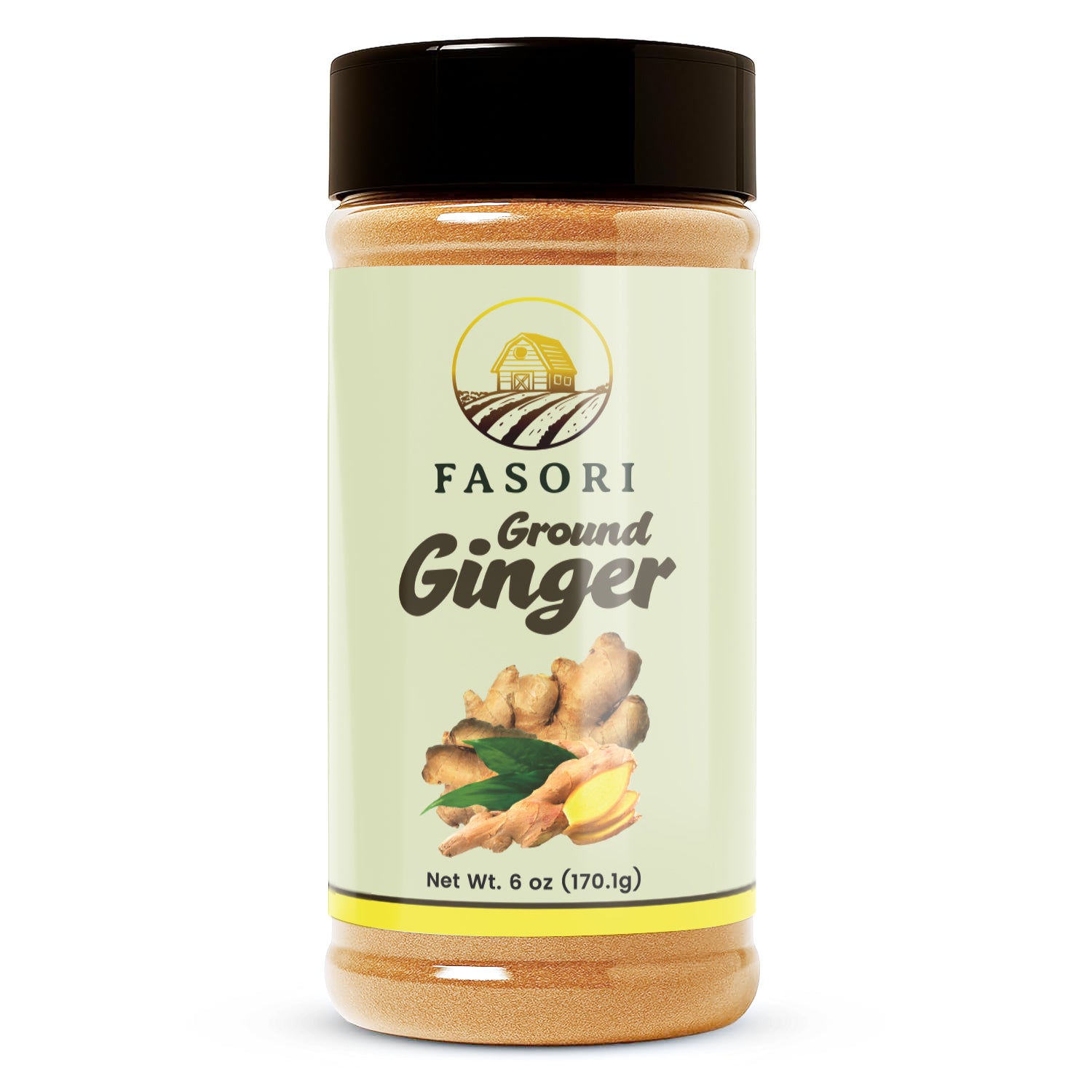 Fasori Ground Ginger Powder 6 oz (170 g) – Premium Fine Ginger Root, Fresh & Aromatic, Perfect for Cooking, Baking, Smoothies & Tea